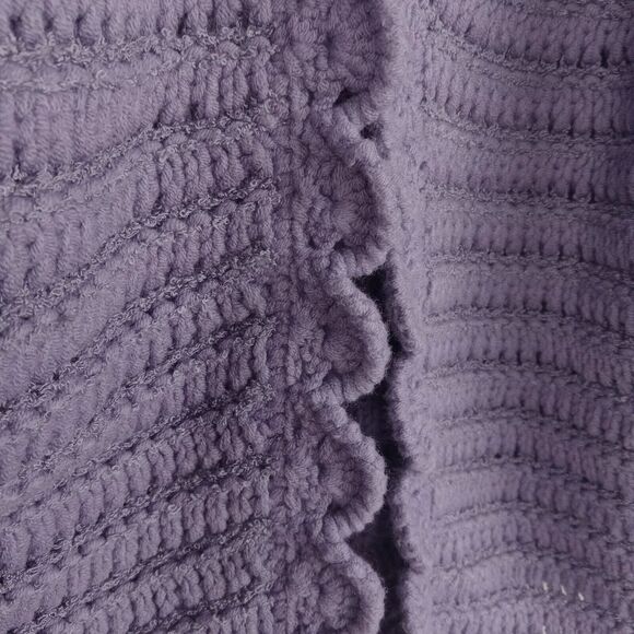 Cardigan Sweater Women's XL Lavender Purple One Button Chunky Knit Grandmacore - Picture 12 of 15